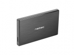 NATEC RHINO GO korpus USB 3.0 2,5'' SATA HDD/SSD jaoks, must alumiinium