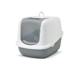 SAVIC Nestor Jumbo valge-hall &ndash; kattega kassiliivakast &ndash; 66,5x48,5x46,5 cm &ndash; 1 tk.
