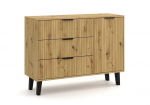 SCANDI 1D3S SLIM OAK ARTISAN CHEST OF DRAWERS