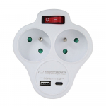 Esperanza ELK311W elektrijaotur 2 GN. USB-C USB-A ON. Valge