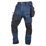NEO TOOLS DENIM Work Trousers, Cordura Reinforcements, Detachable Holster Pockets, Navy Blue, Size M/50