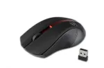 Wireless optical mouse, GALAXY black/red, rubber surface