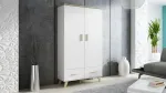 Cama riidekapp LOTTA 2D2D valge + Sonoma tamm