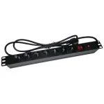 Alantec PZ071U toitepikendus 1,8 m 7 vahelduvvoolu pistikupesa(t) Siseruumidesse must