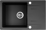 PYRAMIS LEFKADA sink (68x44) 1B 1D black + Flessi Black Edition tap - 070 260 611F