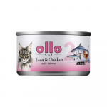 OLLO Cat nr 2 Tuna & Chicken with salmon in broth - wet cat food - 70g