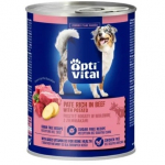 OPTIVITAL Pork p&acirc;t&eacute;, rich in beef and potatoes - wet dog food - 400g