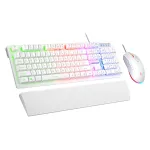 RAMPAGE FORTUNA GAMING SET KEYBOARD WITH MOUSE PAD AND MOUSE White