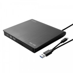 SAVIO AK-59 v&auml;line &otilde;huke CD/DVD salvestaja R/RW - USB-C/USB-A, must