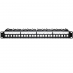 Qoltec 54516 Patch-paneel 19-tollisele riiulile | 24 porti | 1U | UTP | Must