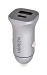 Ugreen USB Type-C / USB 24W Power Delivery kiirlaadija autosse, hall (30780)
