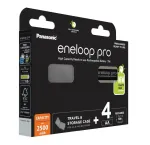 Laetavad akud PANASONIC ENELOOP PRO AA 2500 mAh 4 tk + &uuml;mbris (BK-3HCDE/4CP+&uuml;mbris)