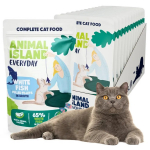 ANIMAL ISLAND Everyday valge kala fileed puljongis - m&auml;rg kassitoit - 12 x 85g