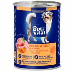 OPTIVITAL Chicken pate, rich in turkey and carrots - wet dog food - 400g