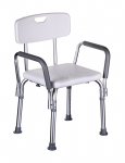 Shower chair with backrest and armrests