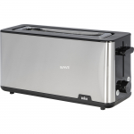 Braun long slot toaster PurShine HT 1610 BK (stainless steel/black, 1,030 watts, for 2 slices of toast)