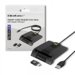 Qoltec 50634 intelligentne nutikas ID-kiipkaardilugeja SCR-0634 | USB Type C
