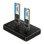 Qoltec 50310 k&otilde;vaketta dokkimisjaam 2x SSD M.2 SATA | NGFF | USB Type C