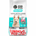 JOHN DOG Good Form kutsikas vasikaliha ja lambalihaga - kuiv koeratoit - 12 kg