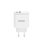 SAVIO LA-06 USB Type A ja Type C kiirlaadimisega toiteallikas 3.0 siseruumidesse