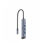 Cudy UH605 liidesejaotur USB 3.2 Gen 1 (3.1 Gen 1) Type-C 5000 Mbit/s hall, h&otilde;bedane