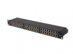Patch panel 48 ports 1U 19 inches cat.6a ftp shielded black