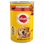 Pedigree 5900951015854 koertele m&otilde;eldud niiske toit veiselihaga t&auml;iskasvanutele 1,2 kg