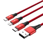 UNITEK C4049RD USB-kaabel 1,2 m USB A USB C/Micro-USB B/v&auml;lkpunane