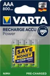 VARTA HR03 AAA laetav aku 800 mAh 56703 akut 4 tk roheline