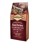 CARNILOVE Duck & Turkey suurtele t&otilde;ugudele m&otilde;eldud kuivtoit kassidele - 6 kg