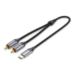 Kabel Audio Vention USB-C ja 2RCA on 1m kaugusel