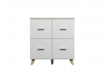 Cama kummut LOTTA 110 4D valge + sonoma tamm