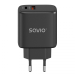 SAVIO LA-06/B USB kiirlaadija Power Delivery 3.0 30W sisseehitatud laadija