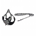 Dogness walking set leash 1,5m+harness for dog (multicolor)