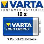 Varta High Energy 6LR61-PP3, alkaliczna, 9V (4922-101-401)