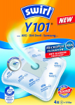 Swirl Y 101 AirSpace Vacuum Cleaner Bags, 4-Pack with Filter