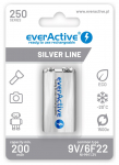 Laetavad akud everActive Ni-MH 6F22 9V 250 mAh Silver Line