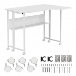 Maclean Folding Desk/Table, White, Mobile, 100x73 cm, max. 50 kg, Corner, L-Shaped, MC-126 L/W