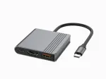 GEMBIRD USB TYPE-C 3-IN-1 MULTI-PORT ADAPTER GREY