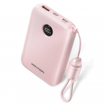Powerbank Vention 10000mAh 2 x USB-C 1 x USB-A z wyświetlaczem 22,5W r&oacute;żowy