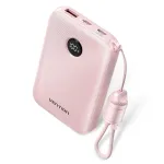 Powerbank Vention 10000mAh 2 x USB-C 1 x USB-A z wyświetlaczem 22,5W r&oacute;żowy