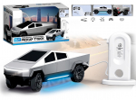 Futuristic R/C car with a charging station