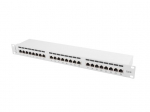Patch Panel 24 Port 1U Cat.6 gray shield