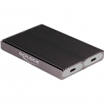 DeLOCK External USB Type-C Dual Combo Enclosure for 2 x M.2 N, Drive Enclosure grey