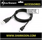 Sharkoon USB 2.0 A-B Mini black 3,0m