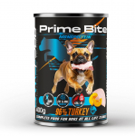 PRIME BITE Monoprotein Turkey with pumpkin - wet dog food - 400g