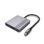 GEMBIRD USB TYPE-C 3-IN-1 MULTI-PORT ADAPTER GREY