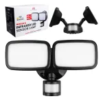 Maclean LED wall lamp, with PIR sensor, 20W, 1500lm, IP65, neutral white 4000K, black, MCE524 B