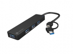 USB-C 3.0 Hub 4-Port Mayfly black + adapter