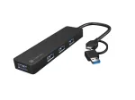 USB-C 3.0 Hub 4-Port Mayfly black + adapter